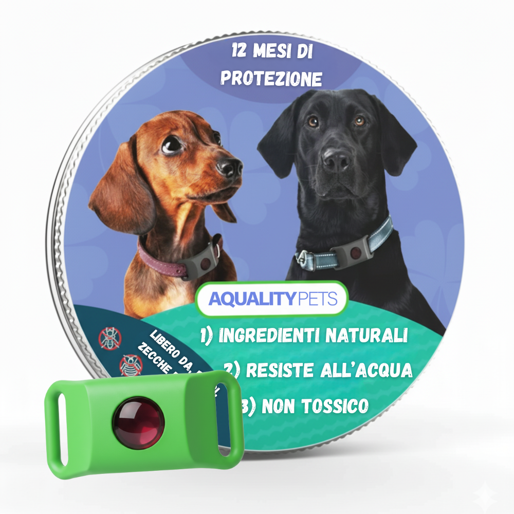 AqualityPets™ – Natürlicher Anti-Parasiten-Anhänger für Hunde – Hält 12 Monate
