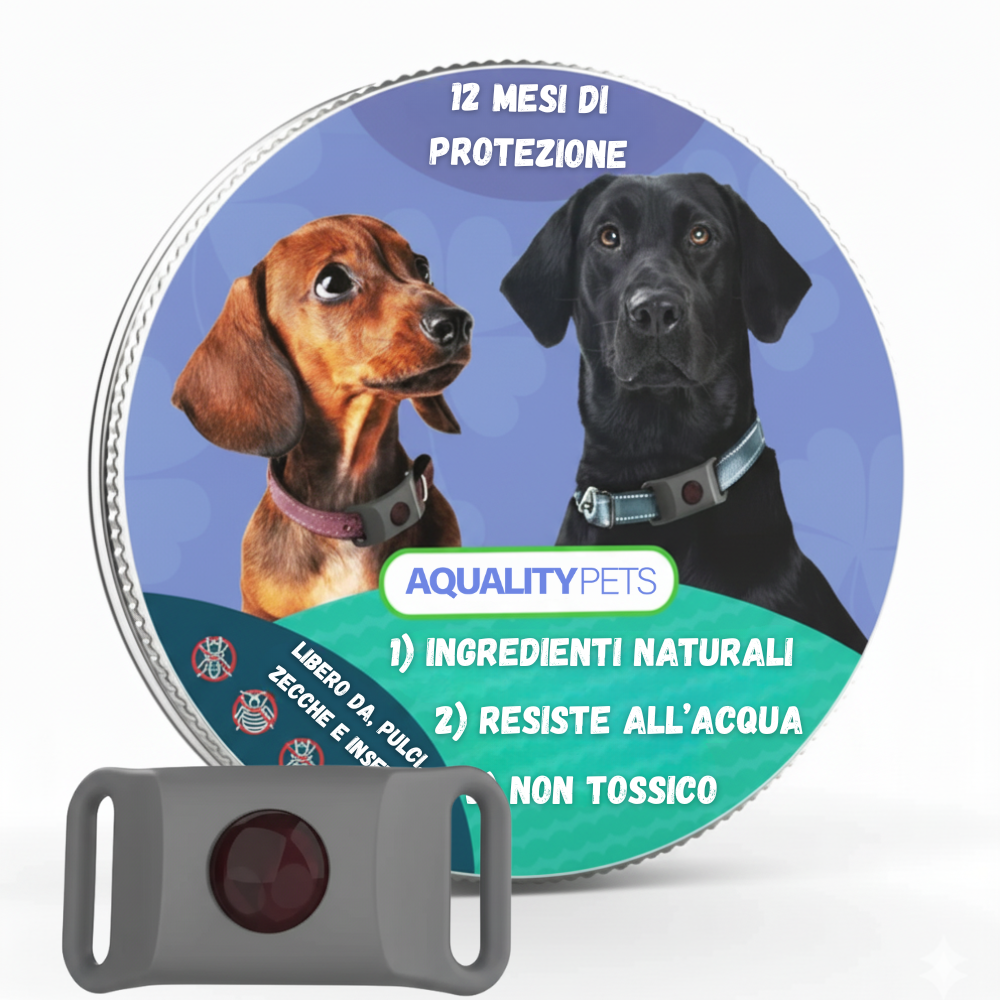 AqualityPets™ – Natürlicher Anti-Parasiten-Anhänger für Hunde – Hält 12 Monate