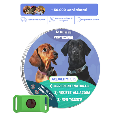 Proteggi il tuo cane in modo naturale da zecche, pappataci e pulci | 12 mesi di protezione