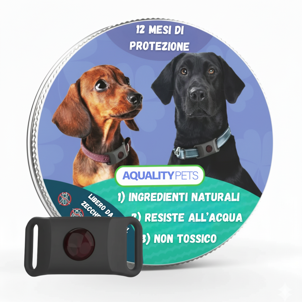 AqualityPets™ – Natürlicher Anti-Parasiten-Anhänger für Hunde – Hält 12 Monate